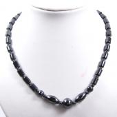Hematite Drum Beads and Oval ,Twist Beads Strands Necklace